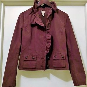 Anthropologie Elevenses ruffled blazer